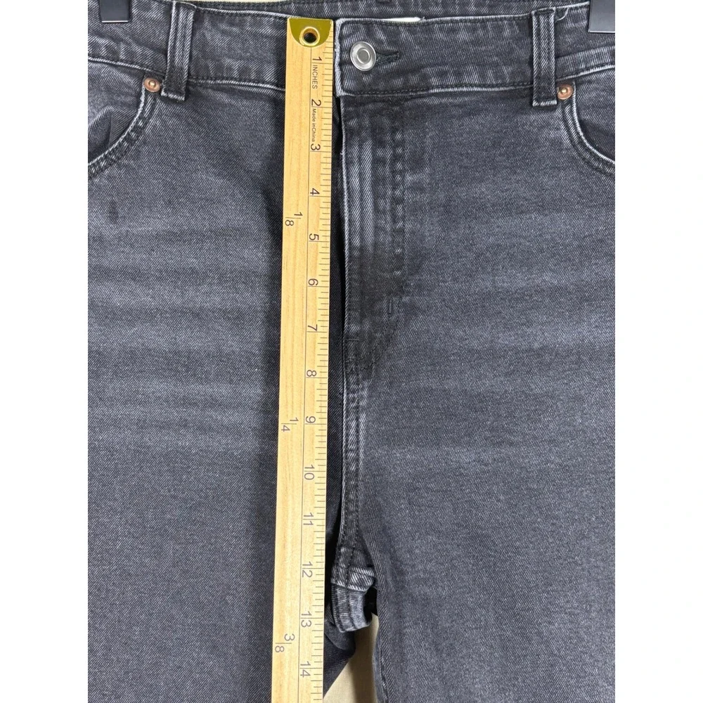 HM Womens High Waisted Skinny Jeans Faded Black Size 18 Tapered‎ Leg Denim